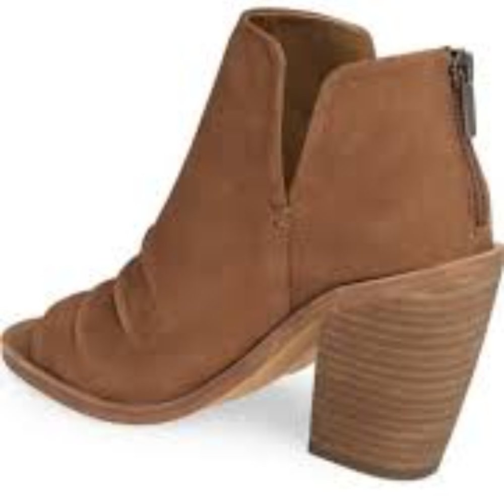 Vince Camuto Kreesi Ruched Leather Peep Toe Bootie - Picture 2 of 4